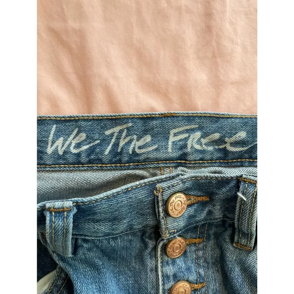 We the Free People Blossom Rigid Crop Skinny Jeans Distressed Size 27